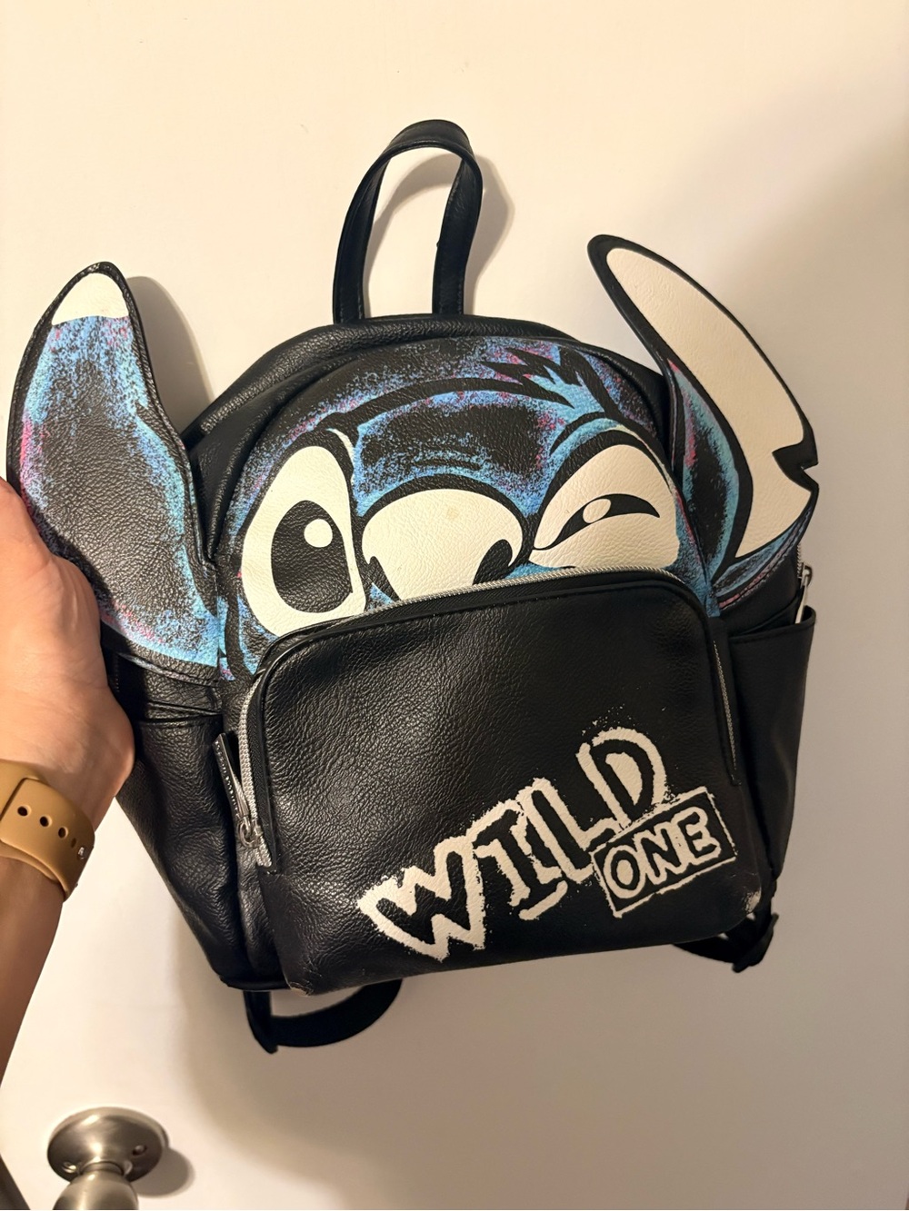 Black 'Wild One' Stitch Character Backpack